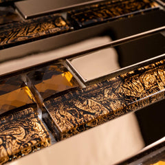 Brown Metallic Glass & Steel Designer Mosaic Tile - Premium Accent Sheet