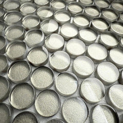 Tenedos HTC333 Shimmer Glossy Penny Round Glass Mosaic Tile 12x12 Sheet for Bathroom Wall, Shower, and Kitchen Backsplash – Sparkling Reflective Finish