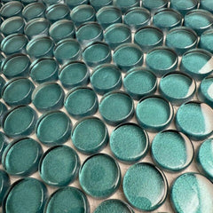 Tenedos HTC333 Shimmer Glossy Penny Round Glass Mosaic Tile 12x12 Sheet for Bathroom Wall, Shower, and Kitchen Backsplash – Sparkling Reflective Finish