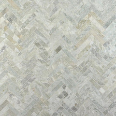 Tenedos Sage Mist Herringbone Marble Mosaic Tile – 12" x 12" Green Natural Stone Sheet for Wall, Backsplash, and Bathroom Accent (5 Sheets)