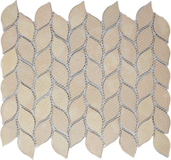 Luxury Silver & Bronze Leaf Metal Mosaic Tile - Aluminum Backsplash for Kitchen & Bathroom Walls (1 Sheet)