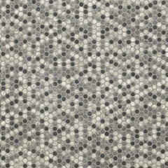 Tenedos Gray Black Mix Penny Round Recycled Glass Mosaic Tile – 12x12 Matte Finish for Wall, Floor, Bathroom, and Kitchen (5 Sheets, 5 Sqft Total Coverage)