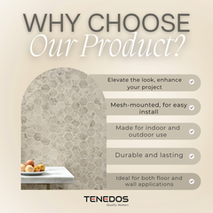 Tenedos Cappadocia Hexagon Porcelain Mosaic Tile-1 piece