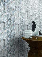 Luxury Silver & Bronze Leaf Metal Mosaic Tile - Aluminum Backsplash for Kitchen & Bathroom Walls (1 Sheet)