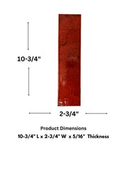 Tenedos Hilo 2x10 Volcanic Red Porcelain Handmade Floor Wall Tile Irregular Relief Glossy