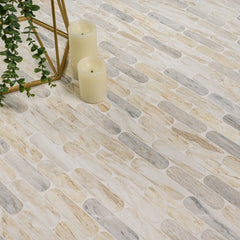 Angora Ellipse 12 in. x 12 in. Polished Marble Mesh-Mounted Mosaic Floor and Wall Tile by MSI (9.6 sq. ft. /Case)