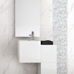 TBUBWG-01 Random Circle Glass Mix Stone Mosaic wall Tile in Mint Green and White
