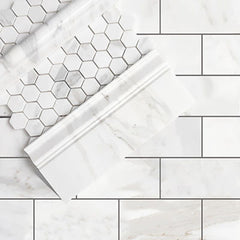 3x6 Calacatta Gold Italian Marble Subway Tile Honed (Matte)