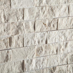 Tenedos Crema Marfil 1x2 Split Faced Brick Mosaic Tile- 1 piece