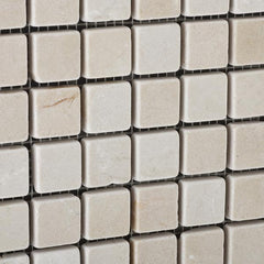 Crema Marfil 1x1 Tumbled Mosaic Tile 1 pcs