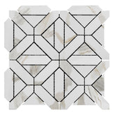 Calacatta Gold Italian Marble Geometrica Mosaic Tile Polished (Glossy)