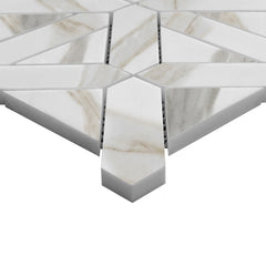 Calacatta Gold Italian Marble Geometrica Mosaic Tile Honed (Matte)