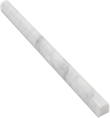 Carrara White Italian (Bianco Carrara) Marble 3/4 X 12 Bullnose Liner Wall Tile Polished