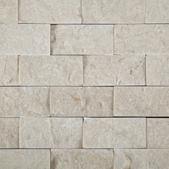 Beige marble SplitFace Tumbled mosaic 1x2 Wall Tile Backsplash