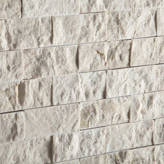 Beige marble SplitFace Tumbled mosaic 1x2 Wall Tile Backsplash