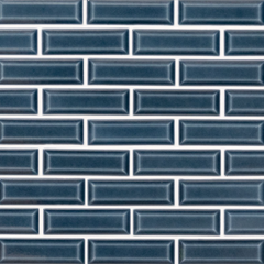 Bay Blue Beveled Subway 12 in. x 12 in. Ceramic Mesh-Mounted Mosaic Wall Tile by MSI (1 sq. ft./Each)