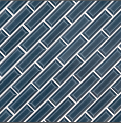 Bay Blue Beveled Subway 12 in. x 12 in. Ceramic Mesh-Mounted Mosaic Wall Tile by MSI (1 sq. ft./Each)