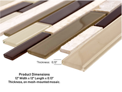 MSI Sonoma Valley AMZ-MD-00363 Interlocking Stone 12 inch x 12 inch Wall Tile for Kitchen Backsplash, Wall Tile for Bathroom, Shower Wall Tile, Mesh Mounted Mosaic Tile