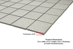 Grey Speckled Unglazed Porcelain Mosaic Square 2x2 Inch Porcelain Floor Wall Tile Backsplash Designed in Italy (Box of 5 sq. ft.)