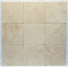 Light, Ivory, White, Chiaro Tumbled Travertine 1 SQFT (12x12 TILE)