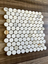 1 inch Calacatta Gold Penny Round Honed Marble Wall Floor Tile Backsplash for Kitchen, Bathroom Shower Spa, Fireplace, Flooring