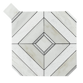 Tenedos Sapphire Silver 12 in. x 12 in. Honed Marble Floor and Wall Tile- 1 piece
