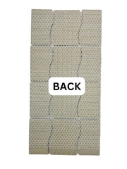 Tenedos Wavy Almond and Blue Matte Porcelain Border Floor and Wall Tile on 6x12 Mesh-Mounted