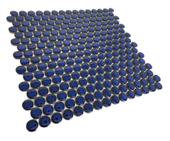 Penny Blue Eye 12 1/4 x 12 Inch Porcelain Mosaic Floor & Wall Tile (10 Pcs/10.2 Sq. Ft. Per Case)