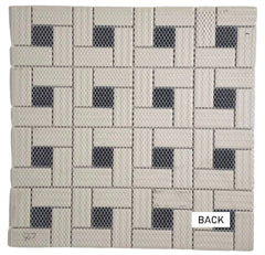 Matte White Porcelain Pinwheel Mosaic Tile with Light Black Dots - Unglazed Floor & Wall Tile for Bathroom (1 Sheet)