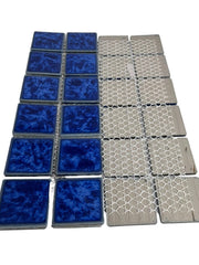 Tenedos Ultramarine Blue with Water Splash Effect Square 2x2 Porcelain Mosaic Floor and Wall Tile, Swimming