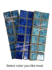 Tenedos Ultramarine Blue with Water Splash Effect Square 2x2 Porcelain Mosaic Floor and Wall Tile, Swimming