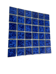 Tenedos Ultramarine Blue with Water Splash Effect Square 2x2 Porcelain Mosaic Floor and Wall Tile, Swimming