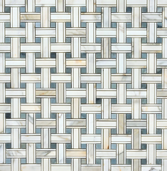 Calacatta Gold & Gray Kenzy Basketweave Marble Mosaic Polished- 1 piece