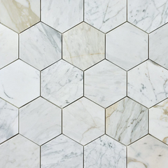 Calacatta Gold 6" Hexagon Marble Mosaic