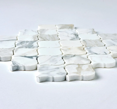 Calacatta Gold Arabesque Marble Mosaic Polished