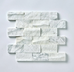 Calacatta Gold 2x4 Split Faced Marble Mosaic 1 piece