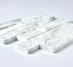 Calacatta Gold 2x4 Split Faced Marble Mosaic 1 piece