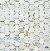 Calacatta Gold Framed Hexagon Marble Mosaic Polished 1 piece