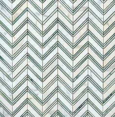 Calacatta Gold & Green Grand Chevron Marble Mosaic Polished- 1 piece