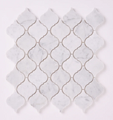 Carrara White Marble Lantern Arabesque Mosaic Polished HTC 1 piece