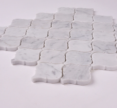 Carrara White Marble Lantern Arabesque Mosaic Polished HTC 1 piece