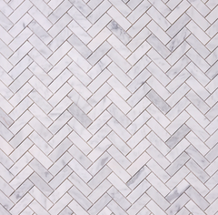 Carrara White Herringbone 1X3 Mosaic POLISHED HTC 1 piece