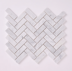 Carrara White Herringbone 1X3 Mosaic POLISHED HTC 1 piece