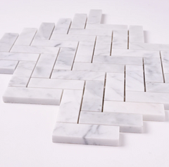 Carrara White Herringbone 1X3 Mosaic POLISHED HTC 1 piece