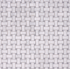 Carrara White Basketweave with Blue Marble Polished 1 piece
