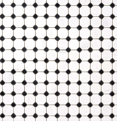 Bianco Dolomite Octagon with Black Dots Mosaic HONED HTC 1 piece