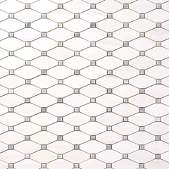 Bianco Dolomite Octave with Gray Dots Mosaic Polished HTC - 1 piece