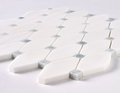 Bianco Dolomite Octave with Gray Dots Mosaic Polished HTC - 1 piece