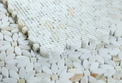Calacatta Gold Mini Daisy Marble Mosaic Tile Polished