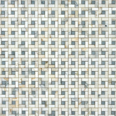 Calacatta Gold & Gray Pinwheel Marble Mosaic Polished